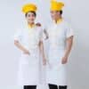 Đồng Phục Áo Đầu Bếp Phối Hoa Văn In Nổi Sang Trọng - MADB0028 6 Áo Đầu Bếp Có Hoa Văn