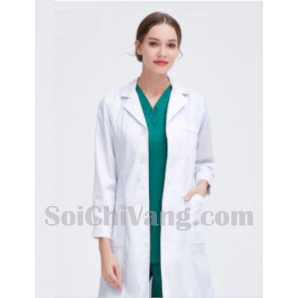 Áo Khoác Bác Sĩ Nữ Màu Trắng Tay Lỡ - MABS0019 1 Áo Khoác Bác Sĩ Nữ Màu Trắng Tay Lỡ