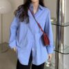 Áo Kiểu Sơ Mi Nữ Cổ Trụ - MSNU0039 6 Áo Kiểu Sơ Mi Thanh Lịch