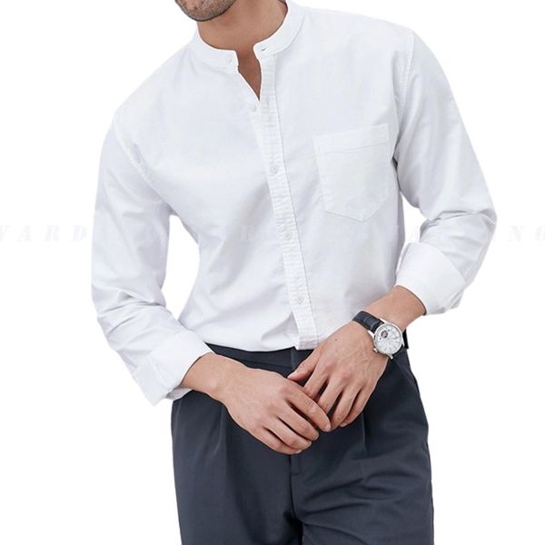 Áo Sơ Mi Nam Công Sở Cao Cấp Cổ Tàu Tay Dài - MSNA0025 3 Áo Sơ Mi Nam Đẹp Nhất