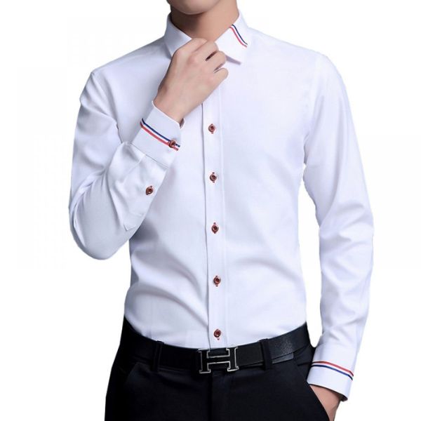 Áo Sơ Mi Nam Công Sở Cao Cấp Cổ Tàu Tay Dài - MSNA0025 4 Áo Sơ Mi Nam Trang Nhã