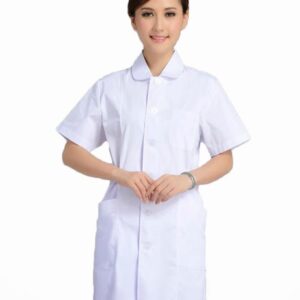 Mẫu Áo Blouse Bác Sĩ Dành Cho Nữ Ngắn Tay Thiết Kế Cổ Bẻ Danton Sang Trọng, Cổ Điển