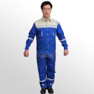 Quần Áo Bảo Hộ Chịu Nhiệt Có Viền Phản Quang Màu Xanh Nhã Nhặn