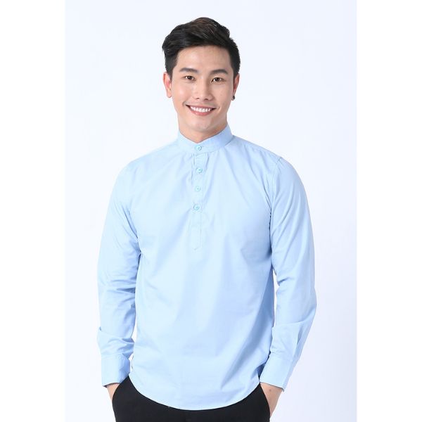 Thời Trang Nam Sơ Mi Tay Dài Có Cổ Cho Môi Trường Công Sở - MSNA0020 1 Sơ Mi Tay Dài Có Cổ