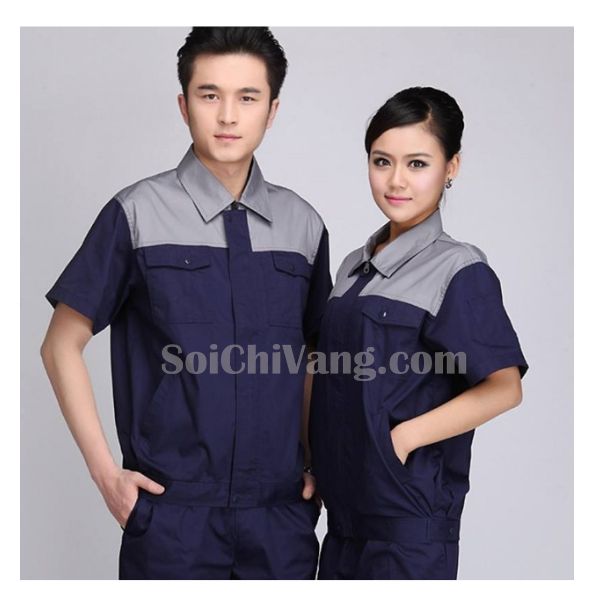 Áo Bảo Hộ Công Nhân Đẹp Phối Màu Tay Dài Cho Nam - MABH0049 1 Áo Bảo Hộ Công Nhân