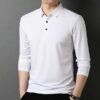 Áo Thun Trơn Đồng Phục Nam Cổ Trụ Tay Áo Bo - MTTR0019 3 Áo Thun Trơn Nam Dài Tay Thanh Lịch