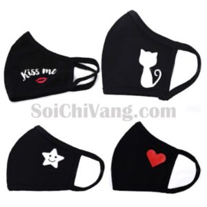 Khẩu Trang Vải In Hình Theo Yêu Cầu Chất Lượng Cao - KTV0004 6 Khẩu Trang In Hình Nhiều Màu Sắc