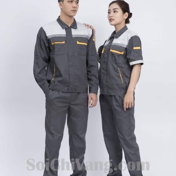 Áo Công Nhân Phối Màu Chất Lượng Cao Cấp Bền Đẹp – DMS0013 1 Áo Công Nhân Phù Hợp