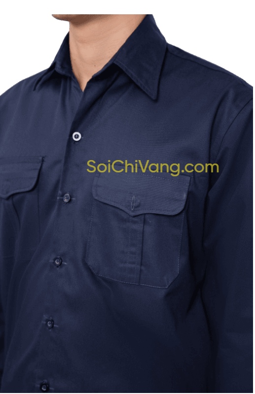 Áo Công Nhân Cơ Khi Được May Đẹp Nhất – DMS0011 4 Áo công nhân cơ khi đẹp có túi